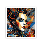 Close-up of Sketchy Strokes Wrapped Canvas showcasing texture